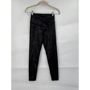 Offline By Aerie The Hugger Crossover Waist Crackled Legging Women Small Black